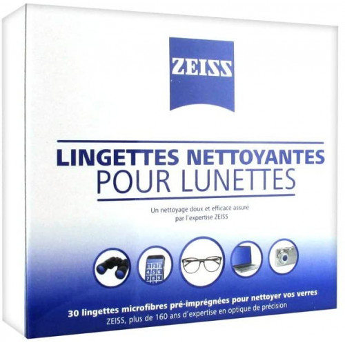 ZEISS LINGETTES Nettoyantes Lunettes - 30 Lingettes