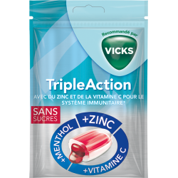 VICKS TRIPLE ACTION Bonbons Sans Sucre - 72g