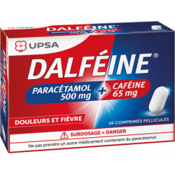DALFEINE Paracétamol + Caféine - 16 Comprimés