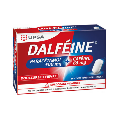 DALFEINE Paracétamol + Caféine - 16 Comprimés