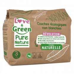 LOVE & GREEN PURE NATURE COUCHES ÉCOLOGIQUES TAILLE 3 4-9KG -