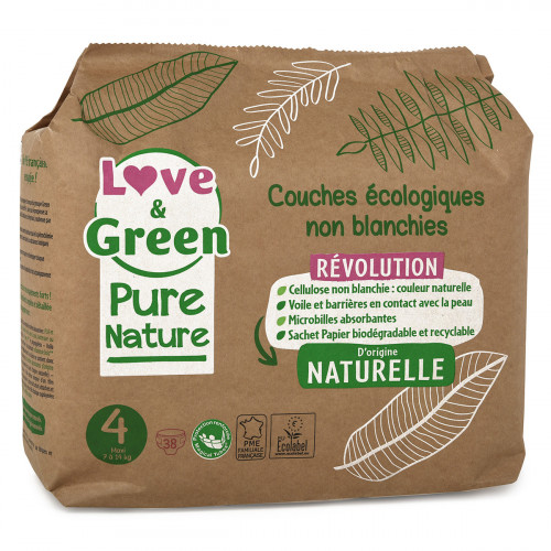 LOVE & GREEN PURE NATURE COUCHES ÉCOLOGIQUES TAILLE 4 7-14KG -