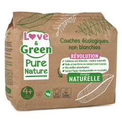 LOVE & GREEN PURE NATURE COUCHES ÉCOLOGIQUES TAILLE 4+ 9-20KG -