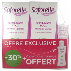 SAFORELLE Soin Lavant Doux Hygiène Intime - Lot de 2x500ml +