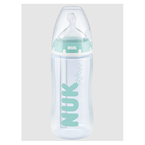 NUK First Choice+ biberon, 0-6 mois, Contrôle de température, Tétine en  silicone, Valve anti-coliques, Sans BPA