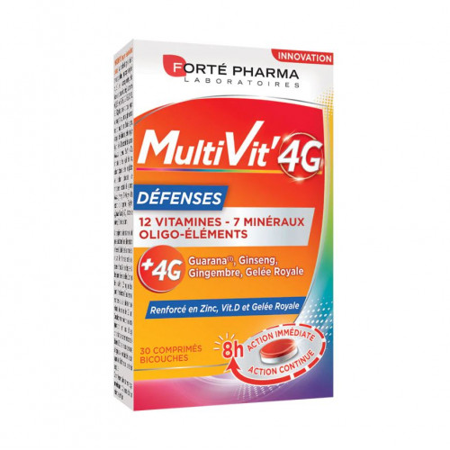 FORTÉ PHARMA MULTIVIT' 4G DÉFENSES - 30 Tablets