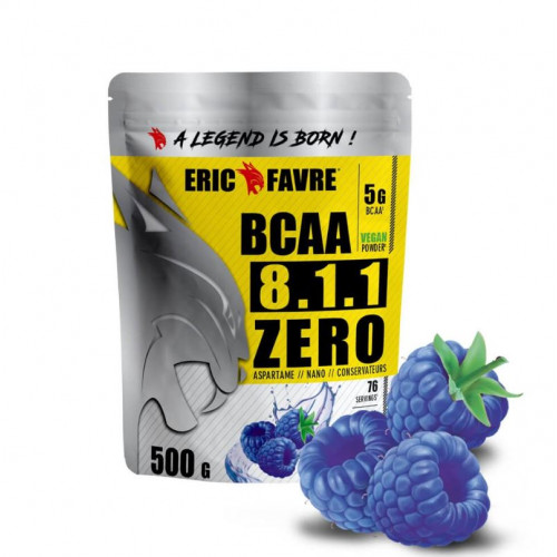 ERIC FAVRE BCAA 8.1.1 ZERO Vegan Goût Blue Raspberry - 500g