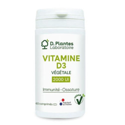 D.PLANTES Vitamine D3 2000 UI Végétale - 60 Comprimés