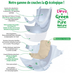 LOVE & GREEN PURE NATURE Couches Écologiques Non Blanchies