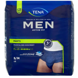 TENA MEN ACTIVE FIT PLUS Taille S/M - 9 Pants
