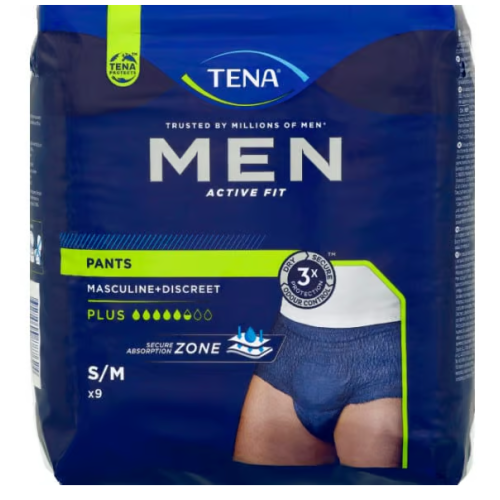 TENA MEN ACTIVE FIT PLUS Taille S/M - 9 Pants