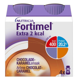 FORTIMEL EXTRA 2kcal Chocolat Caramel - 4 Bouteilles de 200ml