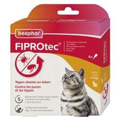 BEAPHAR FIPROTEC CHAT Solution Spot-On 50mg - 4 Pipettes