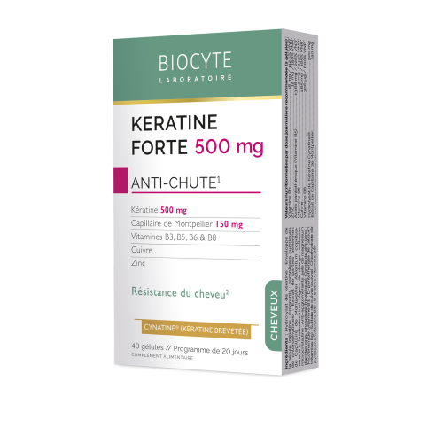 BIOCYTES KERATINE FORTE 500mg ANTI CHUTE - 40 Gélules