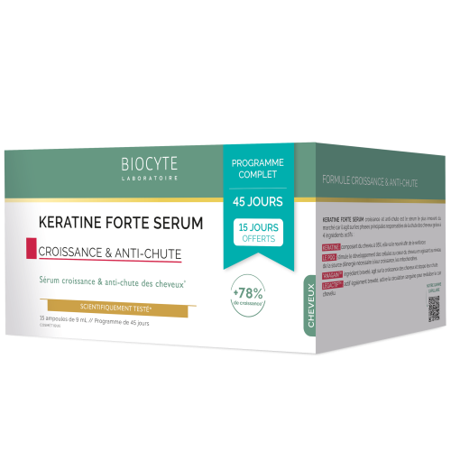 BIOCYTE KERATINE FORTE Sérum Capillaire - LOT DE 15x9 ml