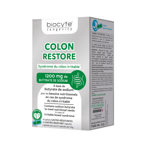 BIOCYTE LONGEVITY COLON RESTORE Syndrome du Côlon Irritable -