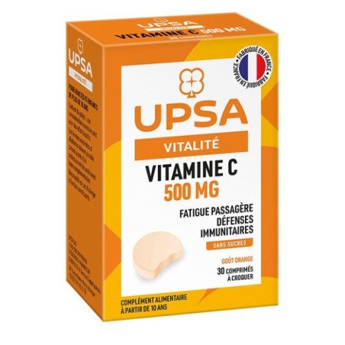 UPSA VITALITE Vitamine C 500mg - 30 Comprimés à Croquer