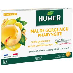 HUMER - Pastilles Mal de Gorge Aigu Pharyngite - 20 Pastilles