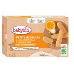 BABYBIO PETITS BOUDOIRS Orange + 8 Mois - 24 Biscuits