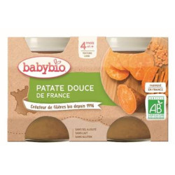 BABYBIO PATATE DOUCE DE FRANCE DÈS 4 MOIS x 2 - 130 g