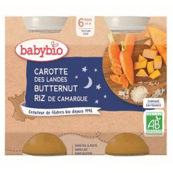 BABYBIO Bonne Nuit Carotte-potimarron-riz x 2 - 200 g