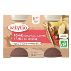 BABYBIO PETITS POTS FRUITS Pomme Fraise +6 Mois - 2x130g