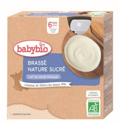 BABYBIO Brassé Nature Sucré - 4 x 85g