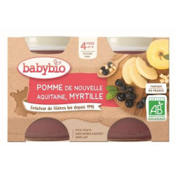 BABYBIO POMME DE NOUVELLE-AQUITAINE & MYRTILLE x 2 - 130 g