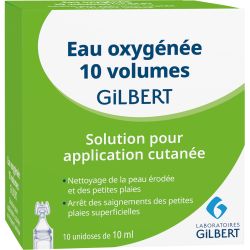 GILBERT Eau Oxygénée Stabilisée 10 Volumes - 10 Unidoses de 10ml