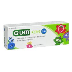 GUM KIDS Dentifrice enfant 2-6 ans, goût fraise 50 ml
