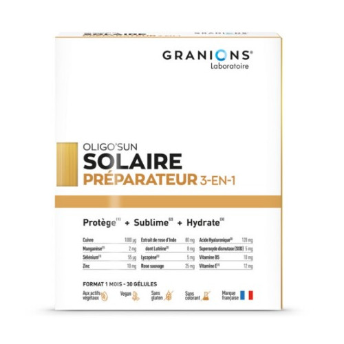 GRANIONS SOLAIRE Préparateur 3 en 1 - 30 Gélules