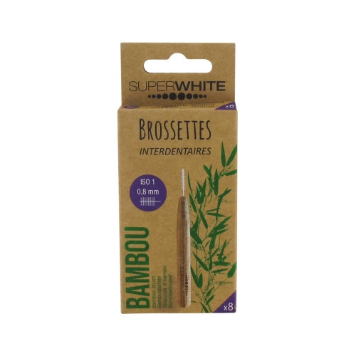 SUPERWHITE BROSSETTES INTERDENTAIRES BAMBOU ISO 1 0.8 mm - 8