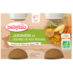 BABYBIO PETITS POTS + 4 Mois Jardinière de Légumes - 2x130g