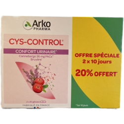 ARKOPHARMA CYSCONTROL Confort Urinaire - Lot de 2X20 Gélules