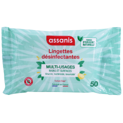 ASSANIS Lingettes Désinfectantes - 50 Lingettes