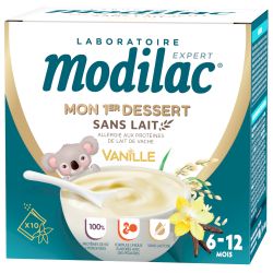 MODILAC MON 1er DESSERT SANS LAIT Vanille 6-12 Mois - 10 Sachets