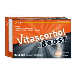 VITASCORBOL BOOST Vitamine C Goût Orange - 20 Comprimés Effervescents