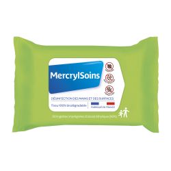 MERCRYL SOINS Lingettes Désinfectante Mains & Surfaces - 30 Lingettes