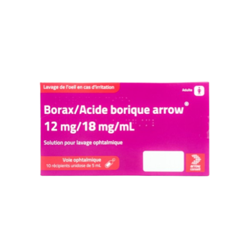 BORAX/ACIDE BORIQUE Arrow 12 mg/18 mg/mL Solution ophtalmique -