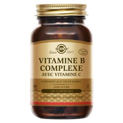 SOLGAR VITAMIN B COMPLEX With Vitamin C - 100 Tablets