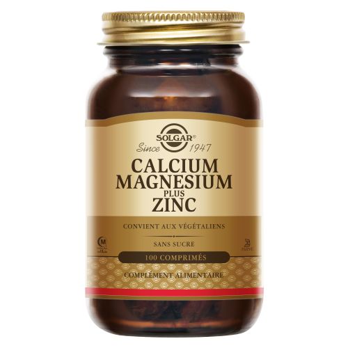 SOLGAR CALCIUM MAGNESIUM Plus Zinc - 100 Tablets