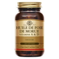 SOLGAR HUILE DE FOIE DE MORUE Vitamine A et D - 100 Softgels