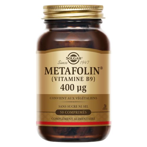 SOLGAR METAFOLIN (Vitamine B9) 400mcg - 50 Comprimés