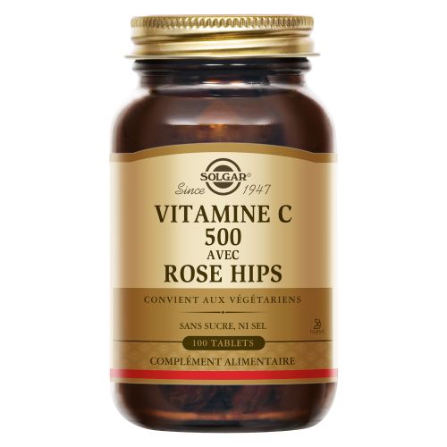 SOLGAR VITAMIN C 500 with Rose Hips 100 Tablets