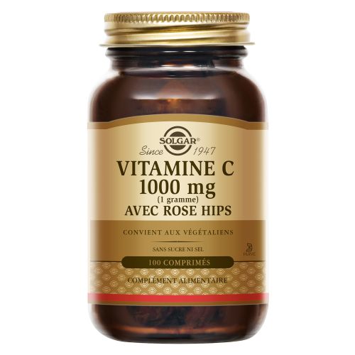 SOLGAR VITAMIN C 1000 MG with Rose Hips - 100 Tablets