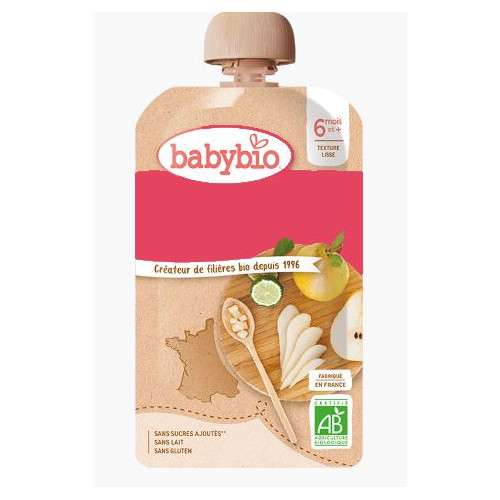 BabyBio petits pots bébé Pomme d'Aquitaine-Fraise Bio - Dès 6 mois