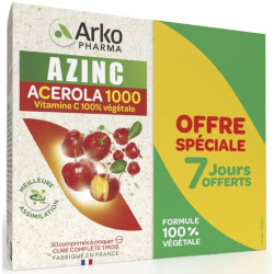 AZINC VEGE Acerola1000 - 2x30 comprimés