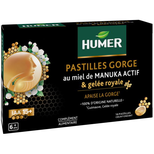 HUMER PASTILLES GORGE MIEL DE MANUKA - 16 Pastilles