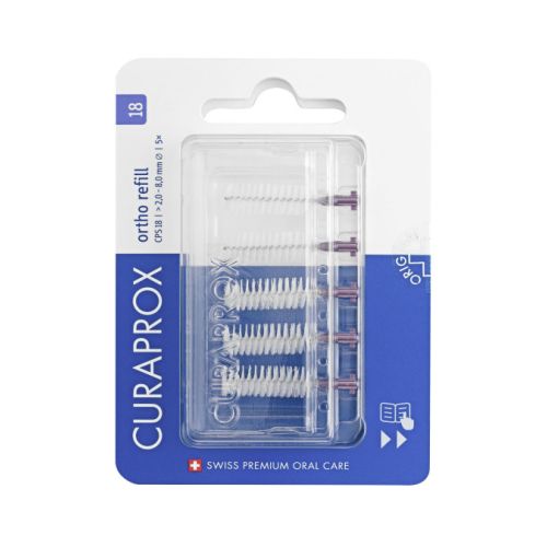 CURAPROX RECHARGES BROSSETTE INTERDENTAIRE ORTHO CPS 18 sans Manche - 5 Brossettes