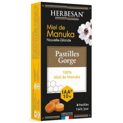 HERBESAN MIEL MANUKA IAA 10+ Honey Lemon - 8 lozenges
